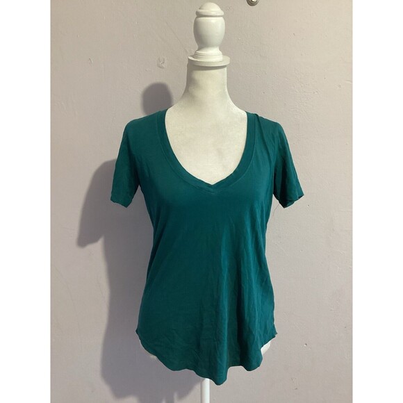 Babaton Tops - Babaton Teal Blue Modal Blend Short Sleeve Shirt XS